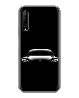 Чехол для Huawei Y7 Pro 2019 с картинкой «Фары Tesla Night»