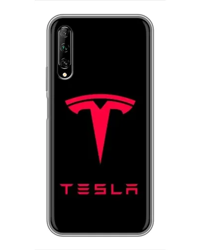 Чехол для Huawei Y7 Pro 2019 с картинкой «Tesla Red Logo»