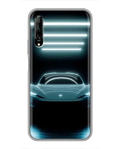 Чехол для Huawei Y7 Pro 2019 с картинкой «Tesla в неоне»