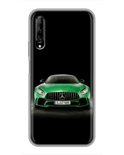 Чехол для Huawei Y7 Pro 2019 с картинкой «Mercedes — неоновый лого»