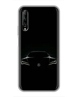 Чехол для Huawei Y7 Pro 2019 с картинкой «Mercedes — силуэт авто»