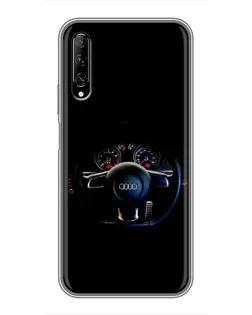 Чехол для Huawei Y7 Pro 2019 с картинкой «Салон Audi — руль»