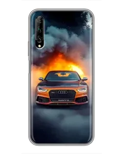 Чехол для Huawei Y7 Pro 2019 с картинкой «Audi в огненном дыму» Чехол для Huawei Y7 Pro 2019 с картинкой «Audi в огненном дыму»