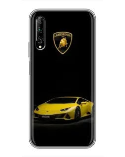 Чехол для Huawei Y7 Pro 2019 с картинкой «Lamborghini желтый акцент»