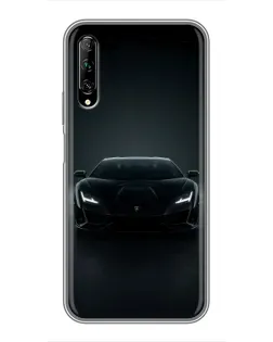 Чехол для Huawei Y7 Pro 2019 с картинкой «Черный Lamborghini Aventador»