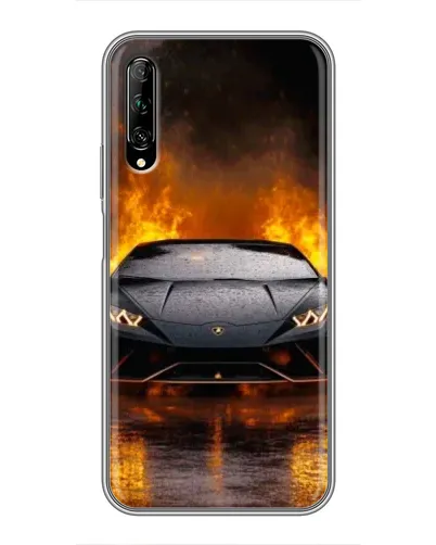 Чехол для Huawei Y7 Pro 2019 с картинкой «Lamborghini в огне»