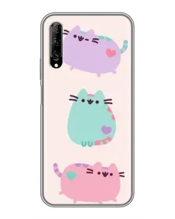 Чехол для Huawei Y7 Pro 2019 с картинкой «Pusheen трио»