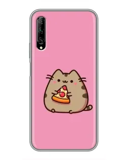 Чехол для Huawei Y7 Pro 2019 с картинкой «Пушин с пиццей»