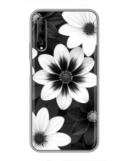 Чехол для Huawei Y7 Pro 2019 с картинкой «Монохромные астры»