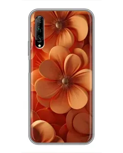 Чехол для Huawei Y7 Pro 2019 с картинкой «Оранжевый макро цветок»