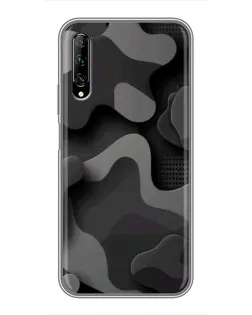 Чехол для Huawei Y7 Pro 2019 с картинкой «Темный абстрактный камуфляж»