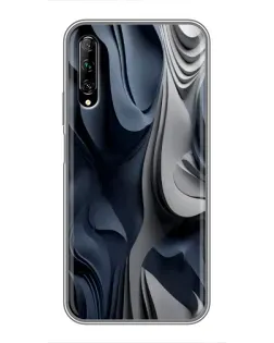 Чехол для Huawei Y7 Pro 2019 с картинкой «Объемные синие складки»