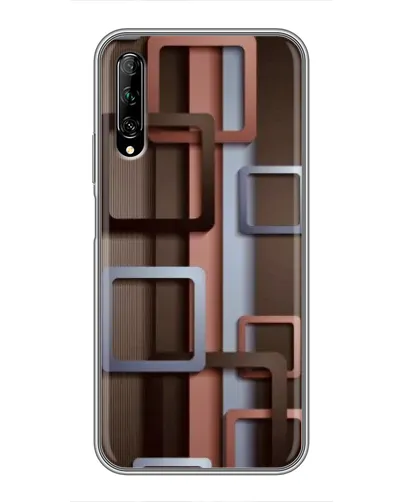 Чехол для Huawei Y7 Pro 2019 с картинкой «Коричневые объемные квадраты»