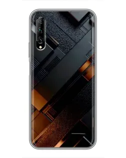 Чехол для Huawei Y7 Pro 2019 с картинкой «Черные геометрические блоки»