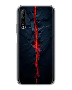Чехол для Huawei Y7 Pro 2019 с картинкой «Kрасная лавовая трещина»