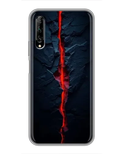 Чехол для Huawei Y7 Pro 2019 с картинкой «Kрасная лавовая трещина»