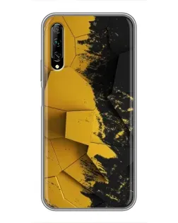Чехол для Huawei Y7 Pro 2019 с картинкой «Золотые осколки геометрии»