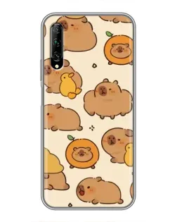 Чехол для Huawei Y7 Pro 2019 с картинкой «Капибары с апельсинами»