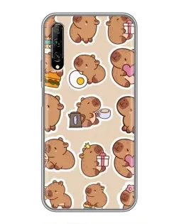 Чехол для Huawei Y7 Pro 2019 с картинкой «Капибары паттерн»