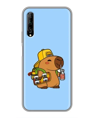 Чехол для Huawei Y7 Pro 2019 с картинкой «Капибара на скейте»