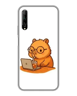 Чехол для Huawei Y7 Pro 2019 с картинкой «Капибара с ноутбуком»