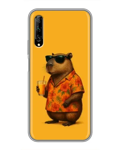 Чехол для Huawei Y7 Pro 2019 с картинкой «Капибара на отдыхе»