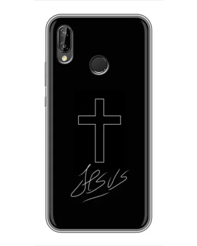 Чехол для Huawei Y7 2019 с картинкой «Графический крест Jesus» Чехол для Huawei Y7 2019 с картинкой «Графический крест Jesus»