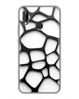 Чохол для Huawei Y7 2019 з картинкою «Біла об'ємна сітка»