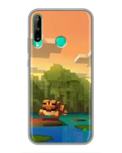 Чохол для Huawei Y7p (2020) з картинкою «Майнкрафт захід сонця»