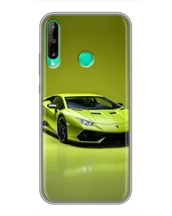 Чехол для Huawei Y7p (2020) с картинкой «Салатовый Lamborghini Huracan»