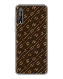 Чехол для Huawei P Smart S / Y8p (2020) с картинкой «Gucci — золотые диагонали»