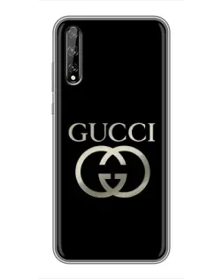 Чехол для Huawei P Smart S / Y8p (2020) с картинкой «Gucci — золото на черном»