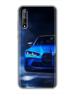 Чехол для Huawei P Smart S / Y8p (2020) с картинкой «Голубая BMW M4»