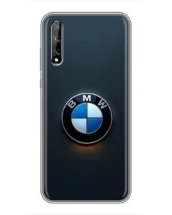 Чехол для Huawei P Smart S / Y8p (2020) с картинкой «Логотип BMW — минимализм»