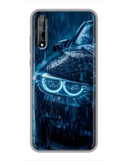 Чехол для Huawei P Smart S / Y8p (2020) с картинкой «BMW под дождем»