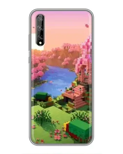 Чехол для Huawei P Smart S / Y8p (2020) с картинкой «Розовое дерево Minecraft»