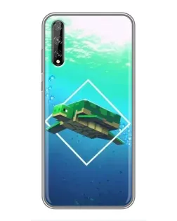 Чехол для Huawei P Smart S / Y8p (2020) с картинкой «Черепаха Minecraft»