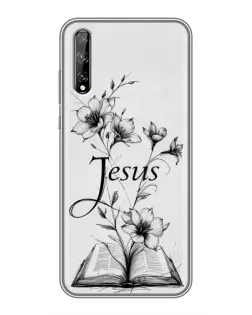 Чехол для Huawei P Smart S / Y8p (2020) с картинкой «Цветы и Библия»