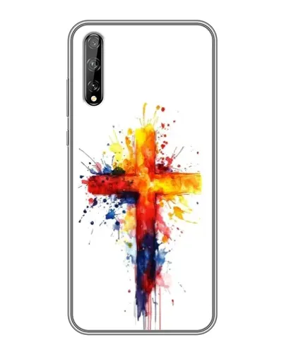 Чехол для Huawei P Smart S / Y8p (2020) с картинкой «Акварельный крест»