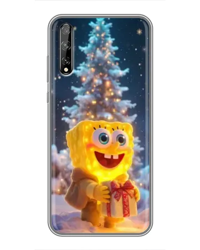 Чехол для Huawei P Smart S / Y8p (2020) с картинкой «Рождественский Спанч Боб»