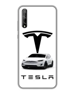 Чохол для Huawei P Smart S / Y8p (2020) з картинкою «Tesla White Style»