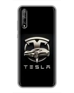 Чохол для Huawei P Smart S / Y8p (2020) з картинкою «Tesla — срібне авто»