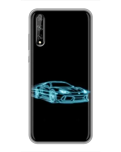 Чехол для Huawei P Smart S / Y8p (2020) с картинкой «Неоновый контур Lamborghini»