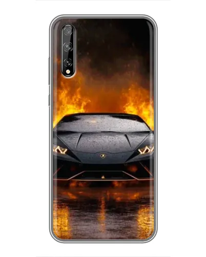 Чехол для Huawei P Smart S / Y8p (2020) с картинкой «Lamborghini в огне»
