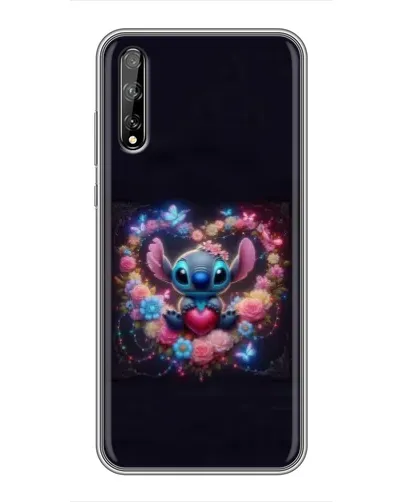 Чехол для Huawei P Smart S / Y8p (2020) с картинкой «Stitch в цветах»