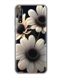 Чехол для Huawei P Smart S / Y8p (2020) с картинкой «Белые маргаритки макро»