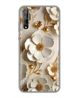 Чехол для Huawei P Smart S / Y8p (2020) с картинкой «Белие бумажние  цвети»