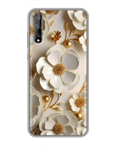 Чехол для Huawei P Smart S / Y8p (2020) с картинкой «Белие бумажние  цвети»