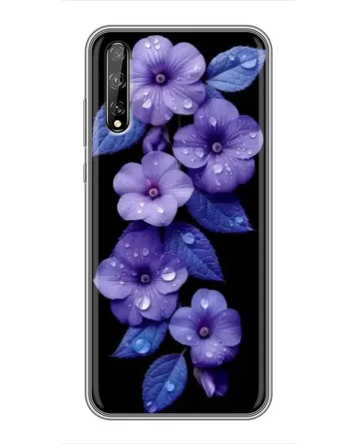 Чехол для Huawei P Smart S / Y8p (2020) с картинкой «Фиолетовые цветы с росою»