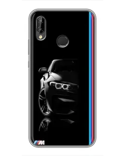 Чехол для Huawei Y9 2019 / Enjoy 9 Plus с картинкой «Силуэт BMW в темноте»